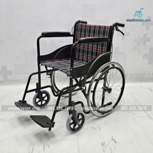 Xe Lăn Oromi X1 Caro - Xe Lăn Tiêu Chuẩn Có Phanh Tay Cho Người Đẩy